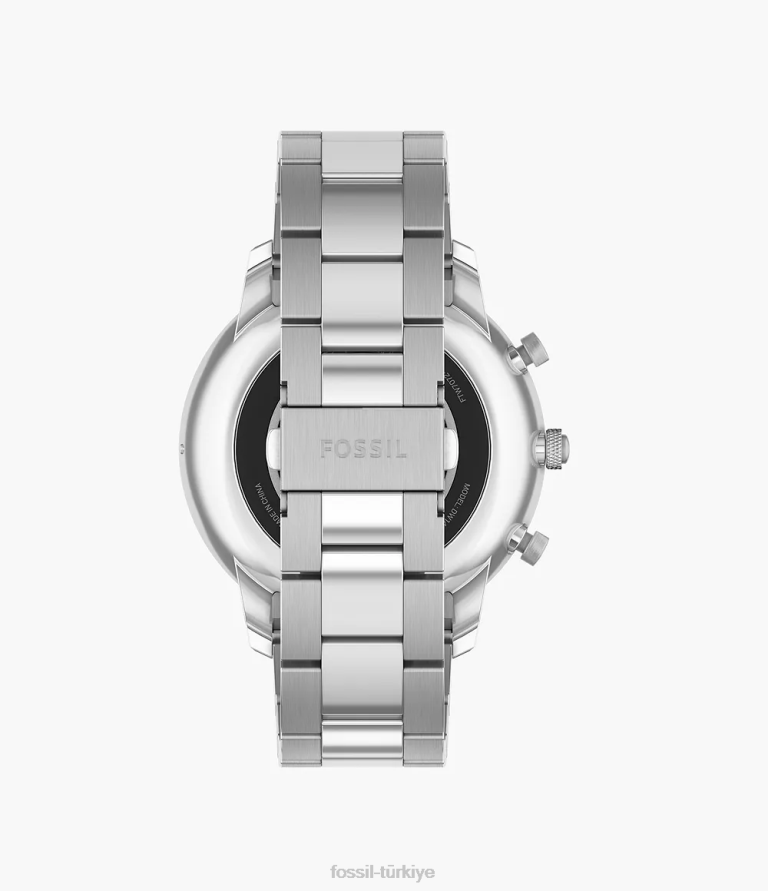 Fossil 6J041333 gümüş neutra gen 6 hibrit akıllı saat paslanmaz çelik kol saati erkekler