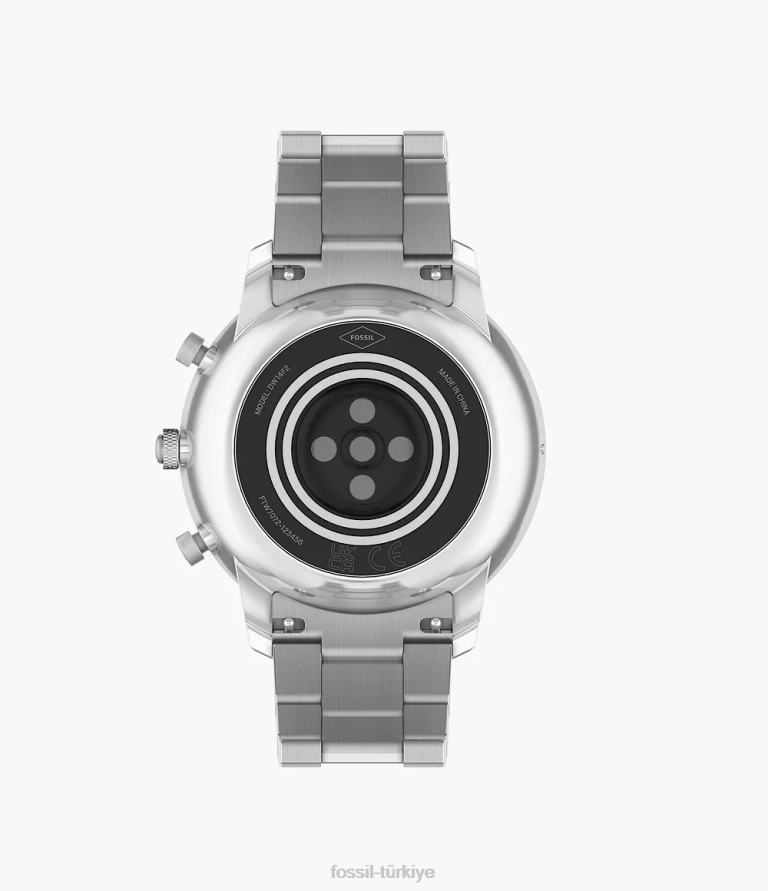 Fossil 6J041333 gümüş neutra gen 6 hibrit akıllı saat paslanmaz çelik kol saati erkekler
