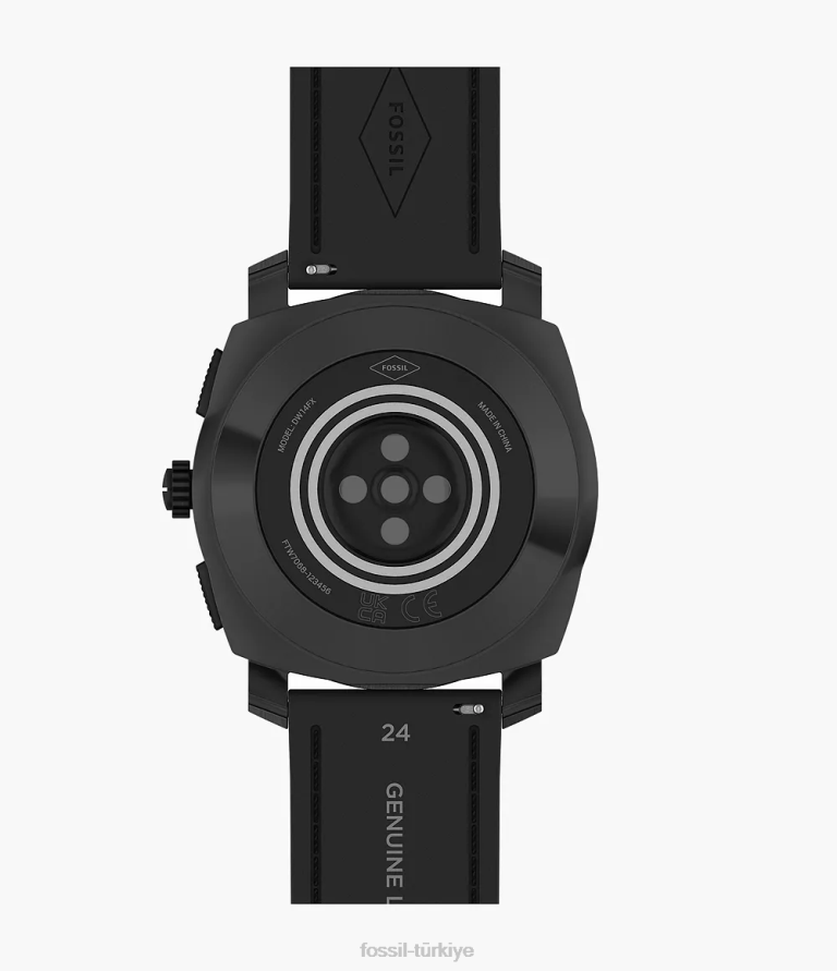 Fossil 6J041334 koyu kahverengi makine gen 6 hibrit akıllı saat deri kol saati erkekler