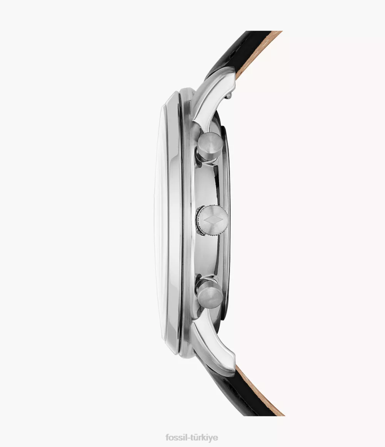 Fossil 6J041404 siyah nötr kronograf deri saat kol saati erkekler