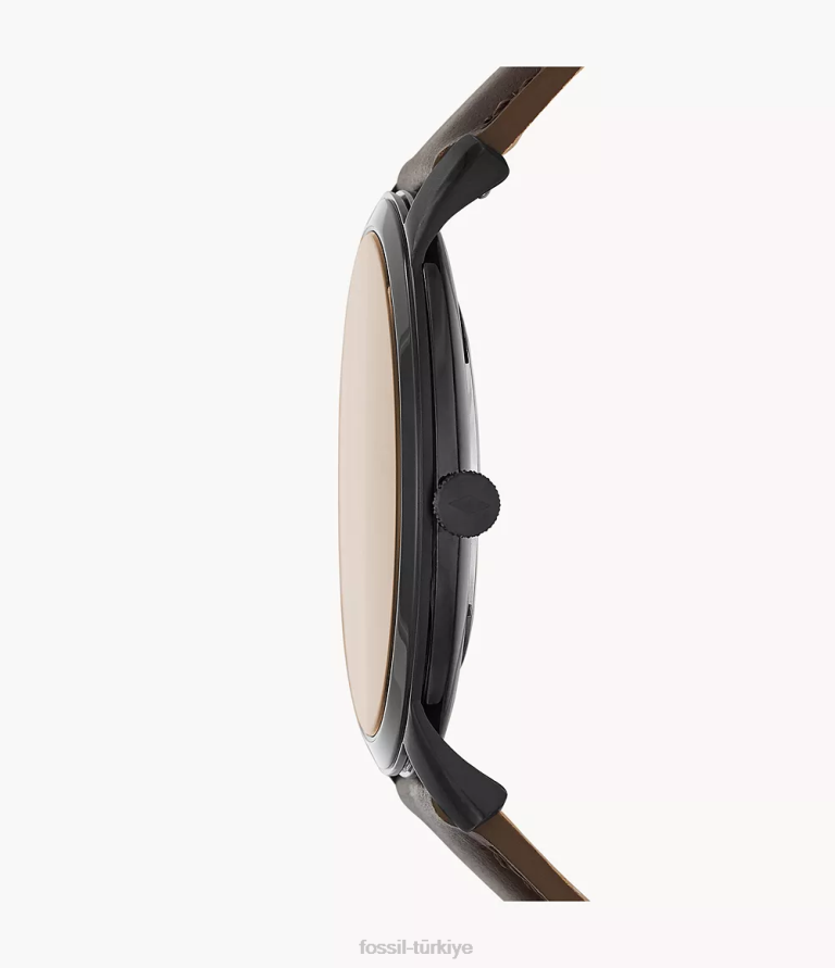 Fossil 6J041405 kahverengi minimalist üç ibreli deri saat kol saati erkekler