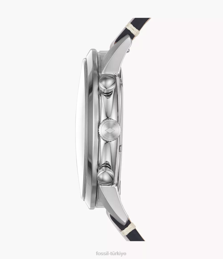 Fossil 6J041408 açık kahverengi kasabalı 44mm kronograf bagaj deri saat kol saati erkekler