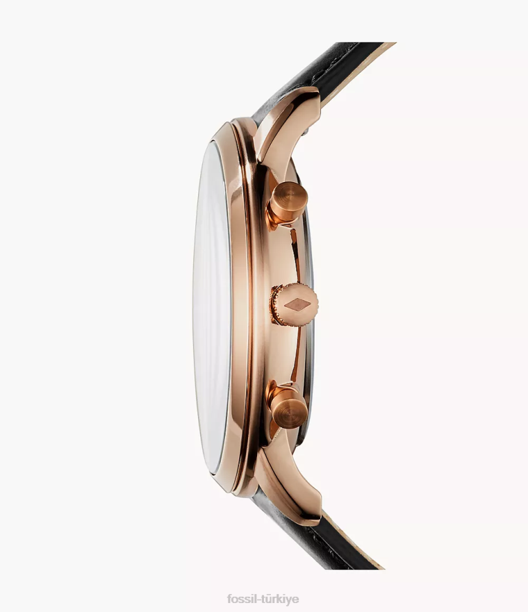 Fossil 6J041409 siyah nötr kronograf deri saat kol saati erkekler