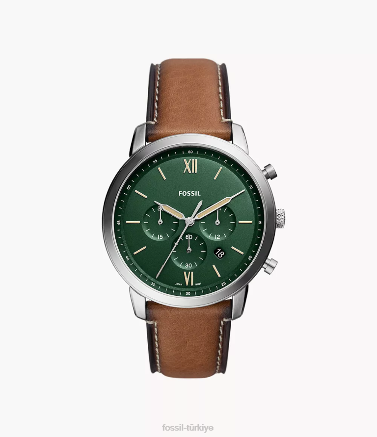 Fossil 6J041410 bronzluk nötr kronograf litehide deri saat kol saati erkekler