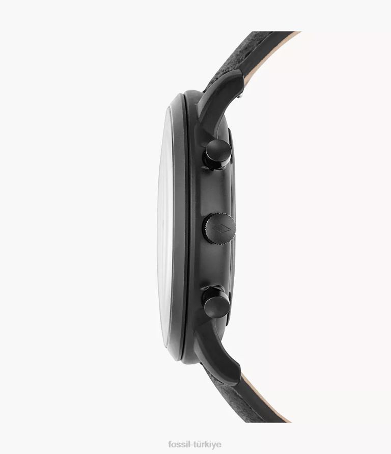 Fossil 6J041417 siyah nötr kronograf deri saat kol saati erkekler