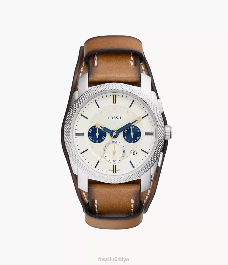 Fossil 6J041440 bronzluk makine kronograf litehide deri saat kol saati erkekler