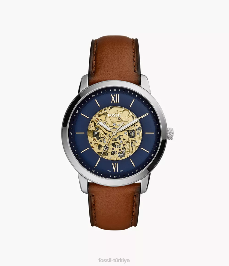 Fossil 6J041441 bagaj nötr otomatik deri saat kol saati erkekler