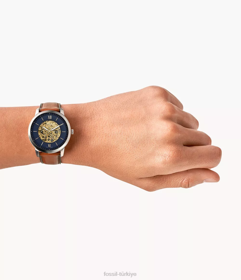 Fossil 6J041441 bagaj nötr otomatik deri saat kol saati erkekler