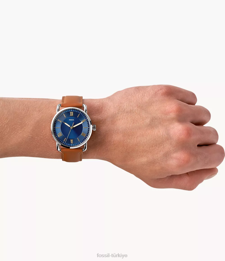 Fossil 6J041449 bagaj copeland 42 mm üç ibreli deri saat kol saati erkekler