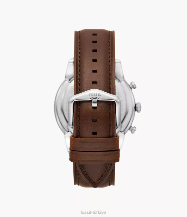 Fossil 6J041460 kahverengi Townsman kronograf litehide deri saat ve bilezik seti kol saati erkekler