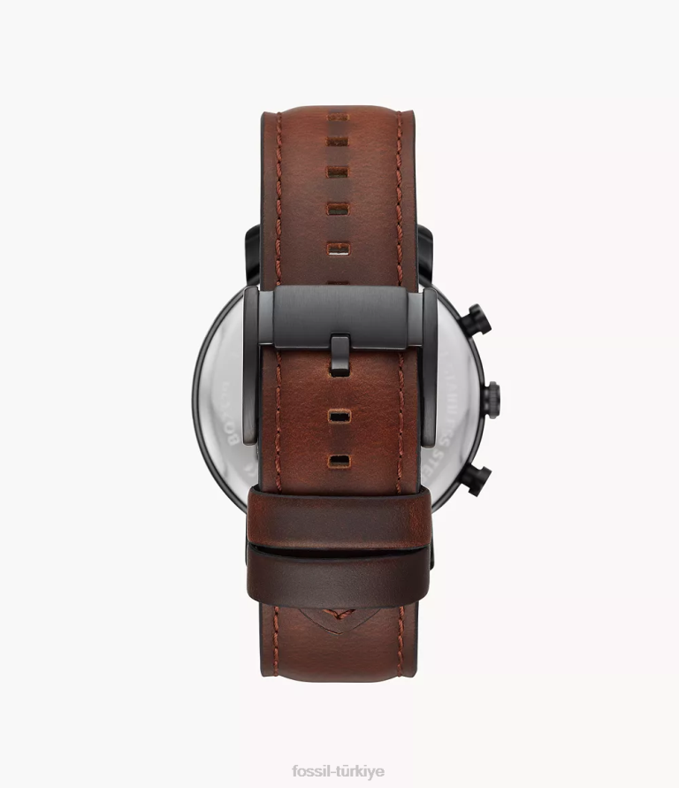 Fossil 6J041509 kahverengi luther kronograf deri saat kol saati erkekler
