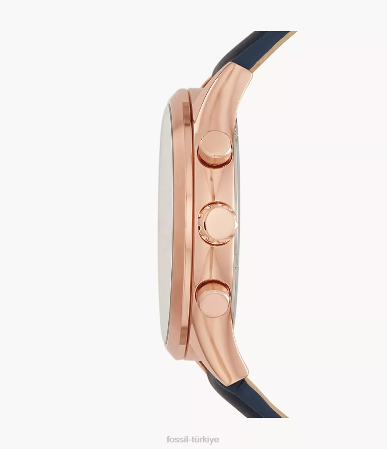 Fossil 6J041528 Donanma fenmore çok fonksiyonlu deri saat kol saati erkekler