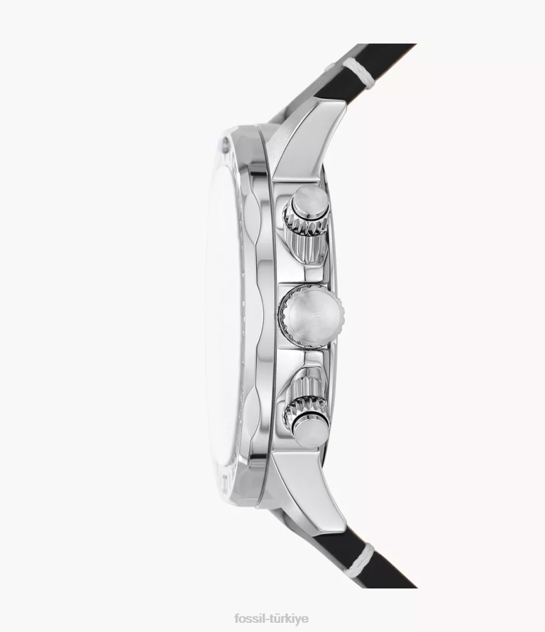 Fossil 6J041605 siyah bannon çok fonksiyonlu deri saat kol saati erkekler