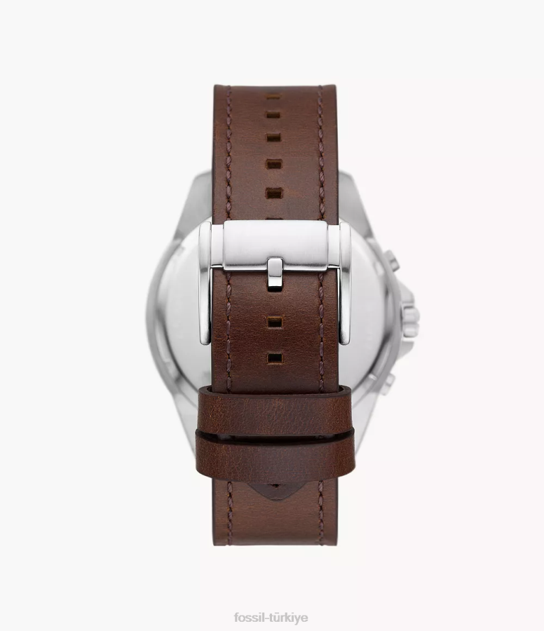 Fossil 6J041608 kahverengi Privateer kronograf deri saat kol saati erkekler