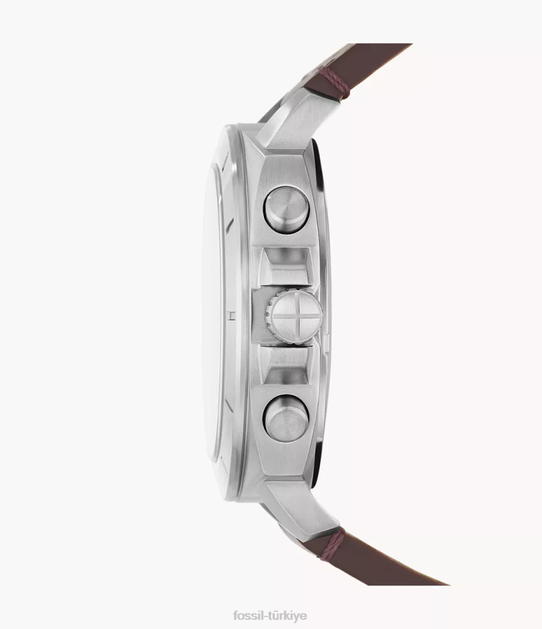 Fossil 6J041608 kahverengi Privateer kronograf deri saat kol saati erkekler