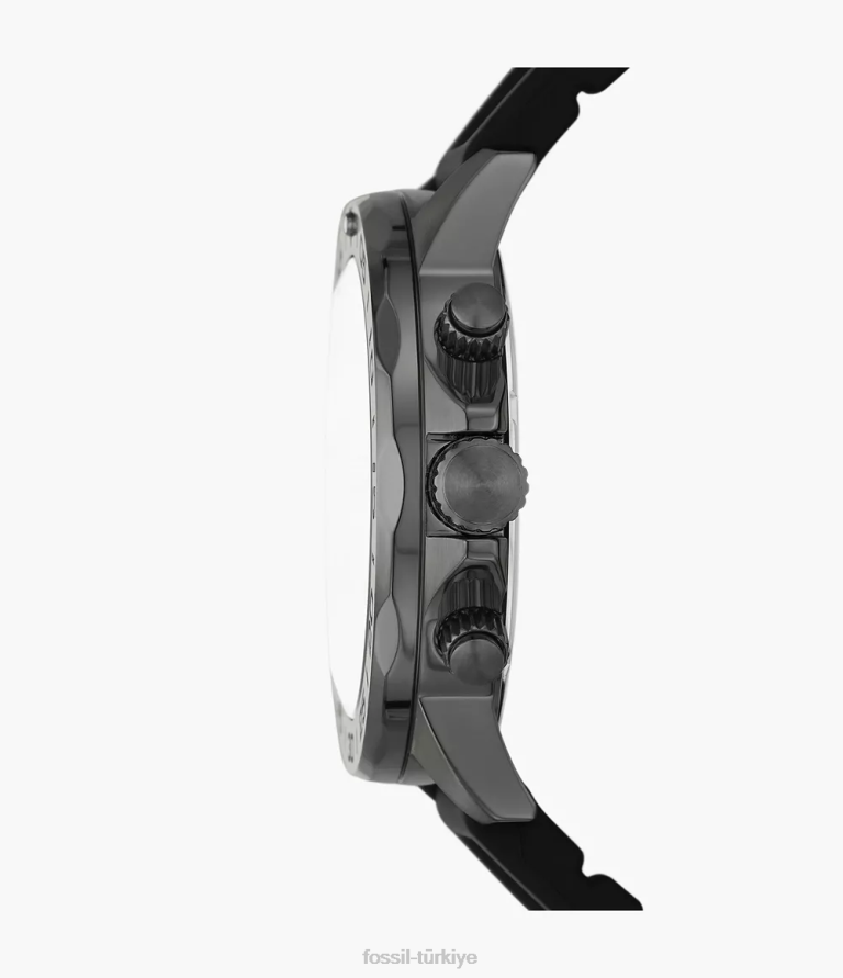 Fossil 6J041606 siyah bannon çok fonksiyonlu silikon saat kol saati erkekler