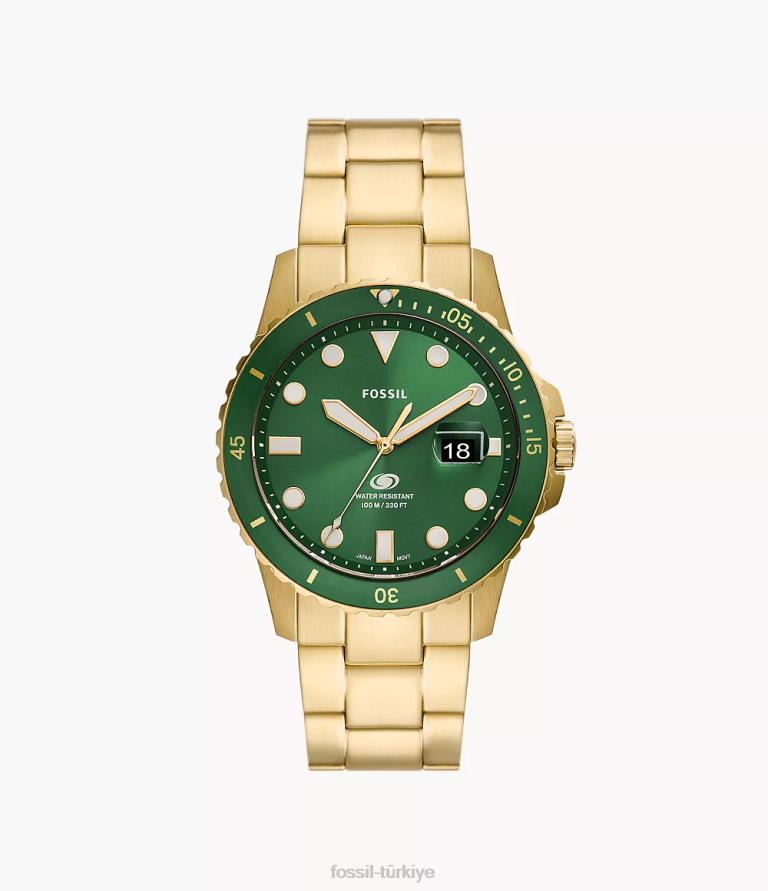 Fossil 6J041350 mavi üç ibreli paslanmaz çelik saat kol saati erkekler