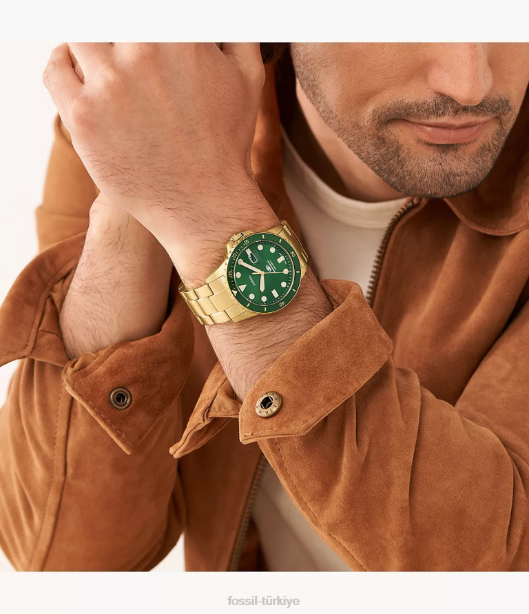 Fossil 6J041350 mavi üç ibreli paslanmaz çelik saat kol saati erkekler