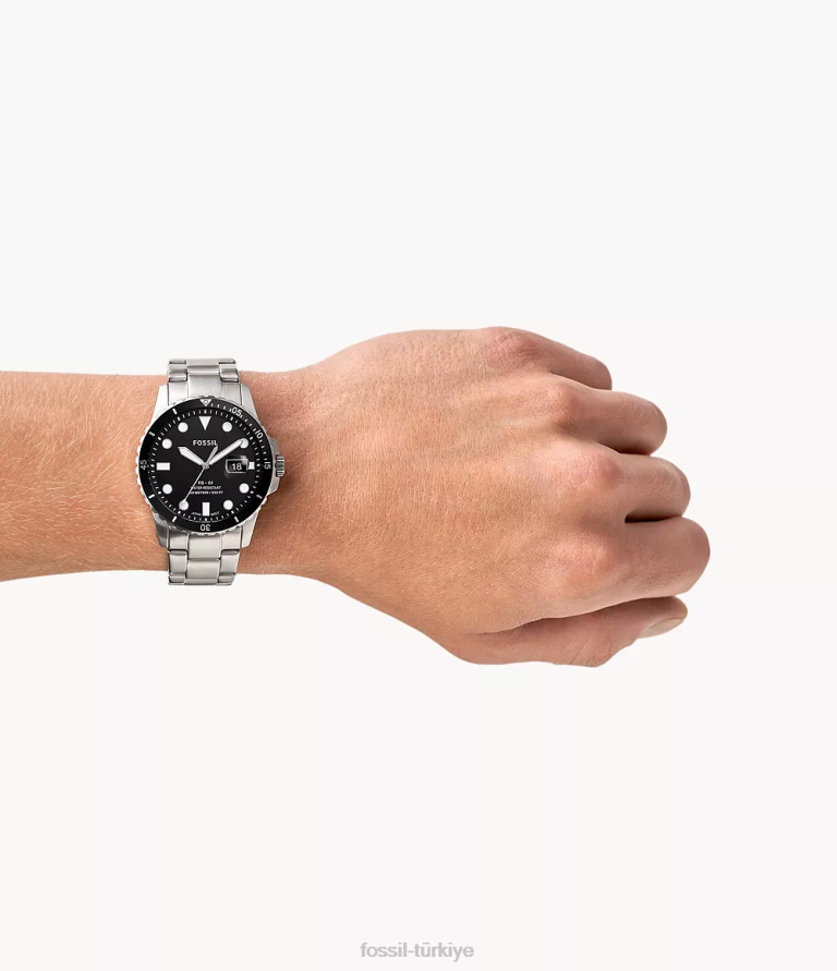 Fossil 6J041352 gümüş ton fb-01 üç ibreli tarih paslanmaz çelik saat kol saati erkekler