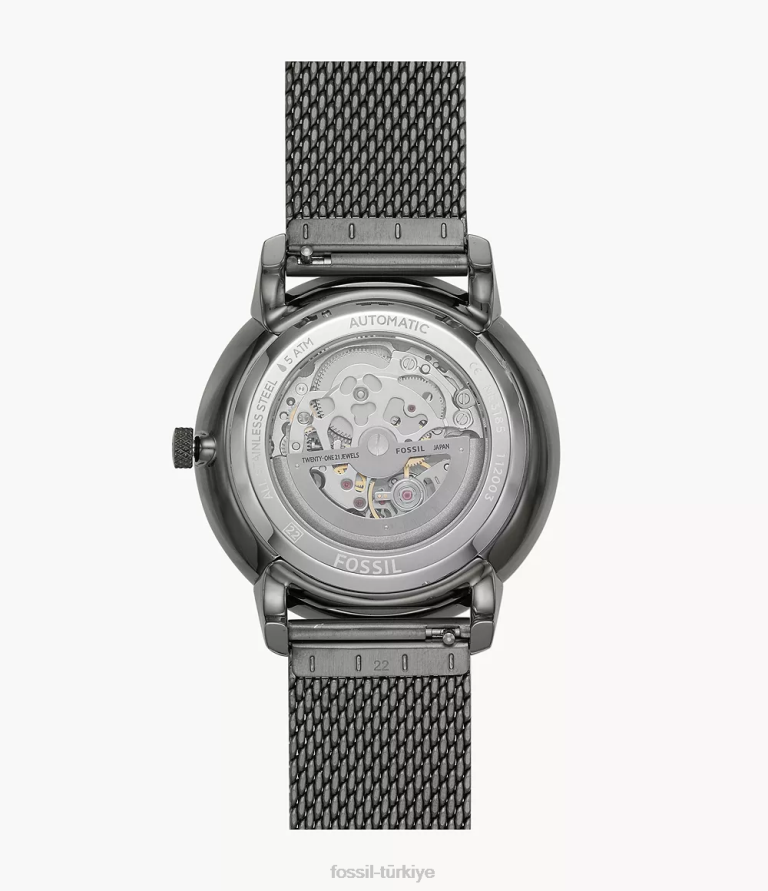 Fossil 6J041358 Sigara içmek nötra otomatik paslanmaz çelik saat kol saati erkekler