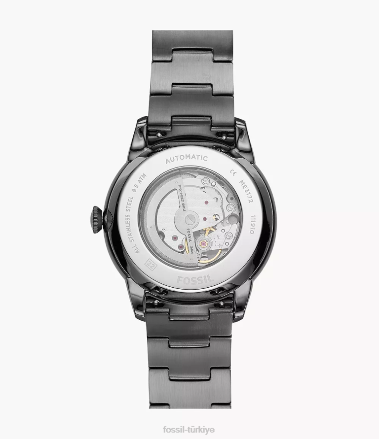 Fossil 6J041360 Sigara içmek kasabalı otomatik paslanmaz çelik saat kol saati erkekler