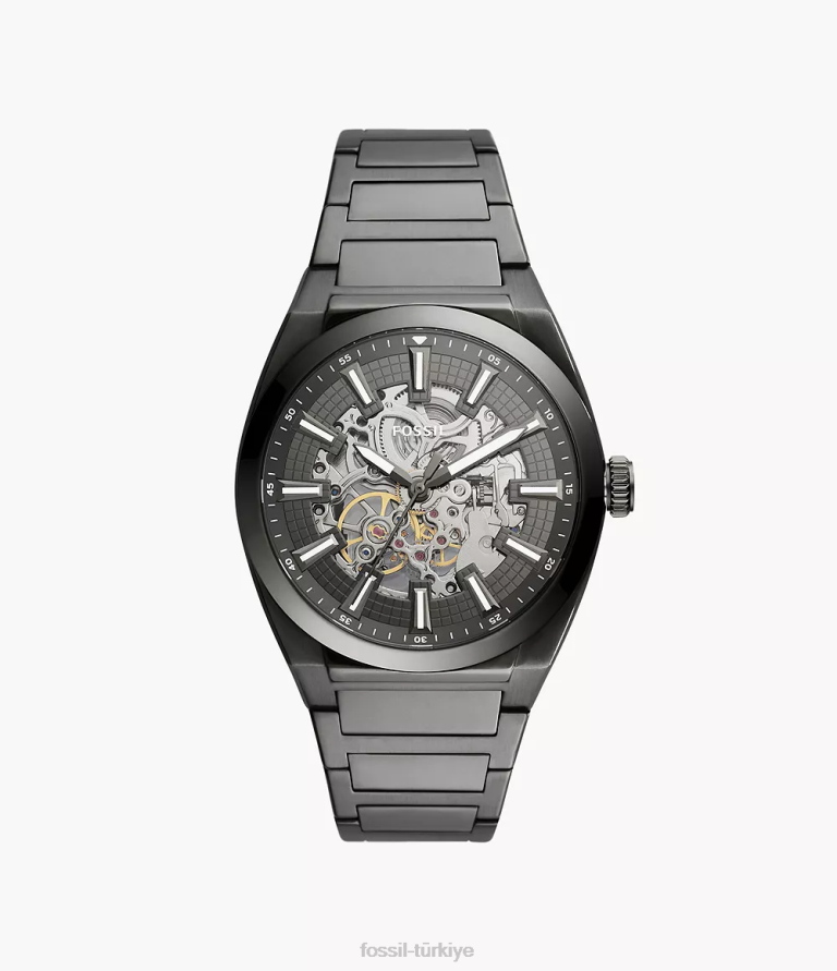 Fossil 6J041363 Sigara içmek everett otomatik paslanmaz çelik saat kol saati erkekler