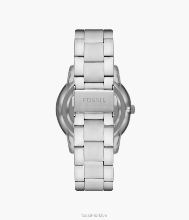 Fossil 6J041364 gümüş nötra ay evresi çok fonksiyonlu paslanmaz çelik saat kol saati erkekler