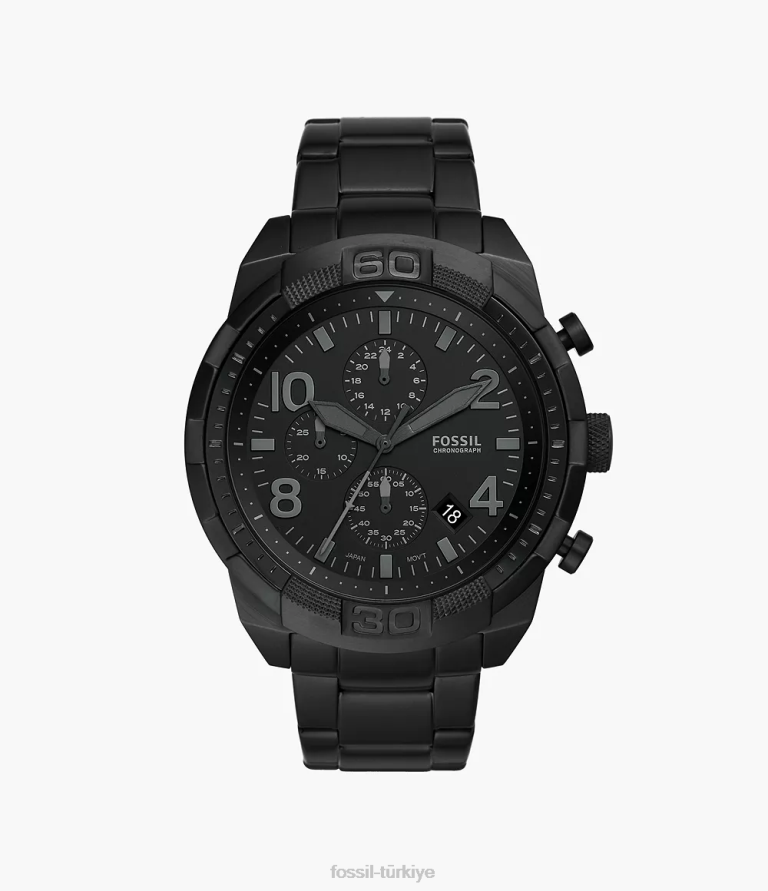 Fossil 6J041367 siyah bronson kronograf paslanmaz çelik saat kol saati erkekler