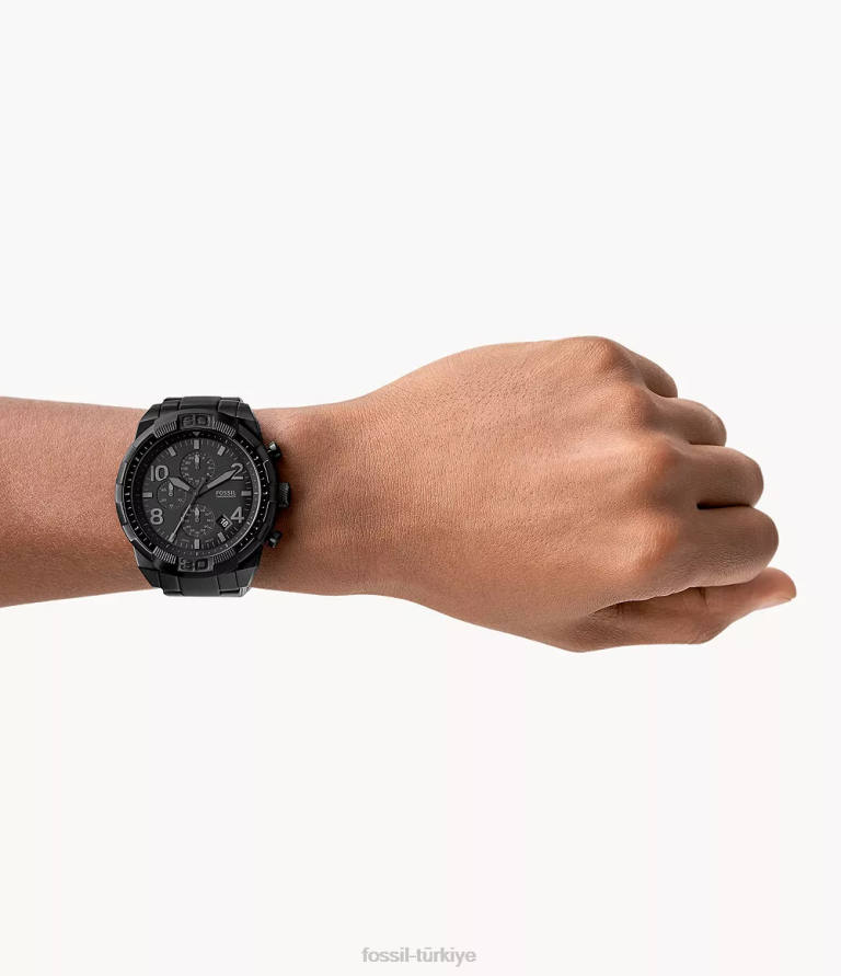 Fossil 6J041367 siyah bronson kronograf paslanmaz çelik saat kol saati erkekler