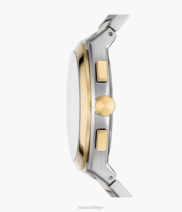 Fossil 6J041368 iki ton everett kronograf paslanmaz çelik saat kol saati erkekler