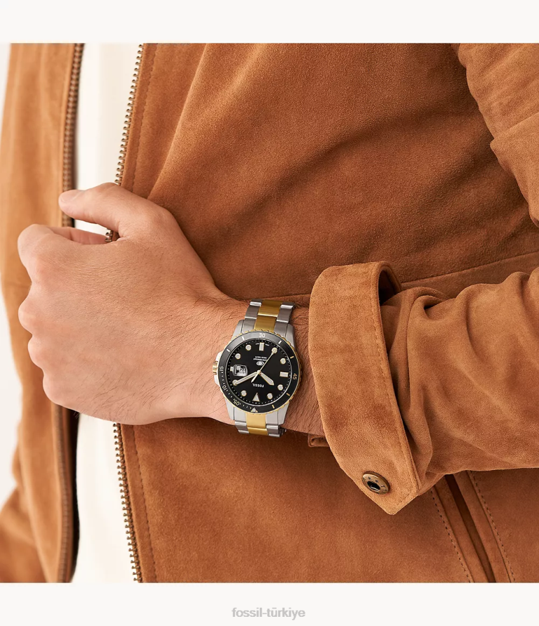 Fossil 6J041369 mavi üç ibreli paslanmaz çelik saat kol saati erkekler