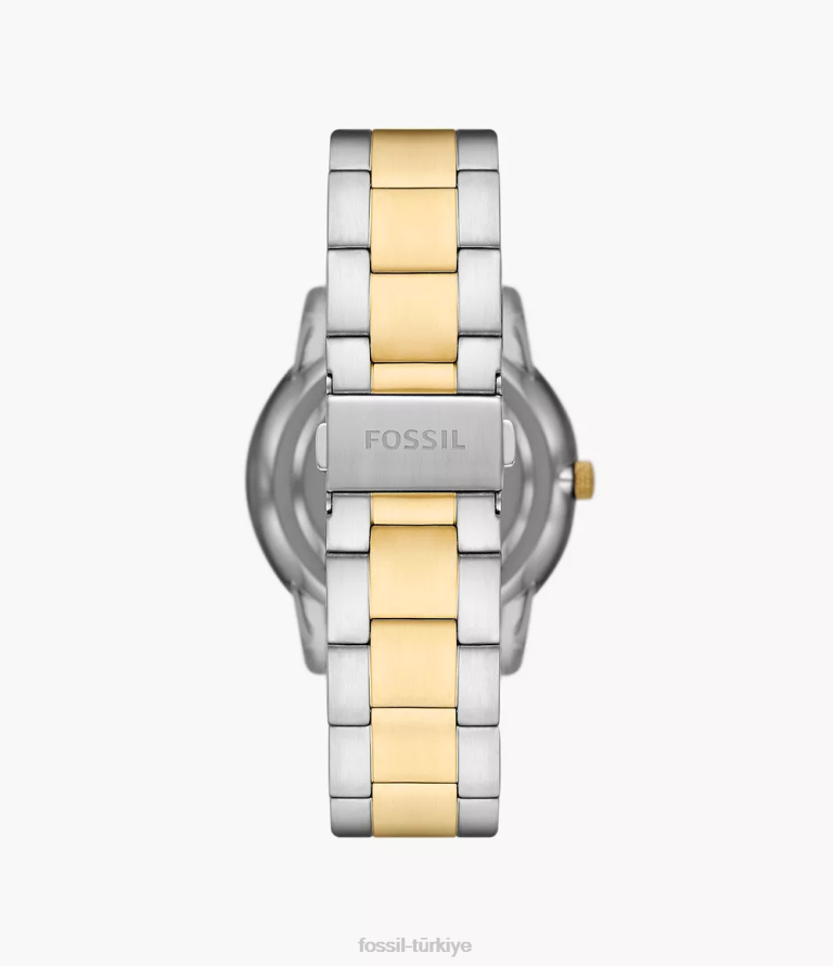 Fossil 6J041376 iki ton nötra ay evresi çok fonksiyonlu paslanmaz çelik saat kol saati erkekler