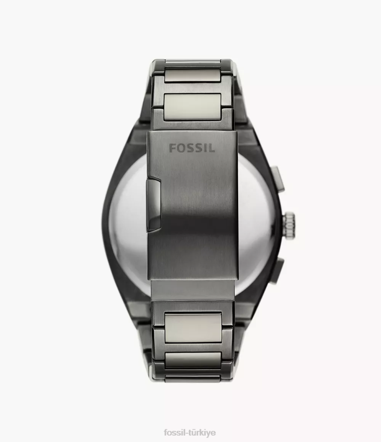 Fossil 6J041377 Sigara içmek everett kronograf paslanmaz çelik saat kol saati erkekler