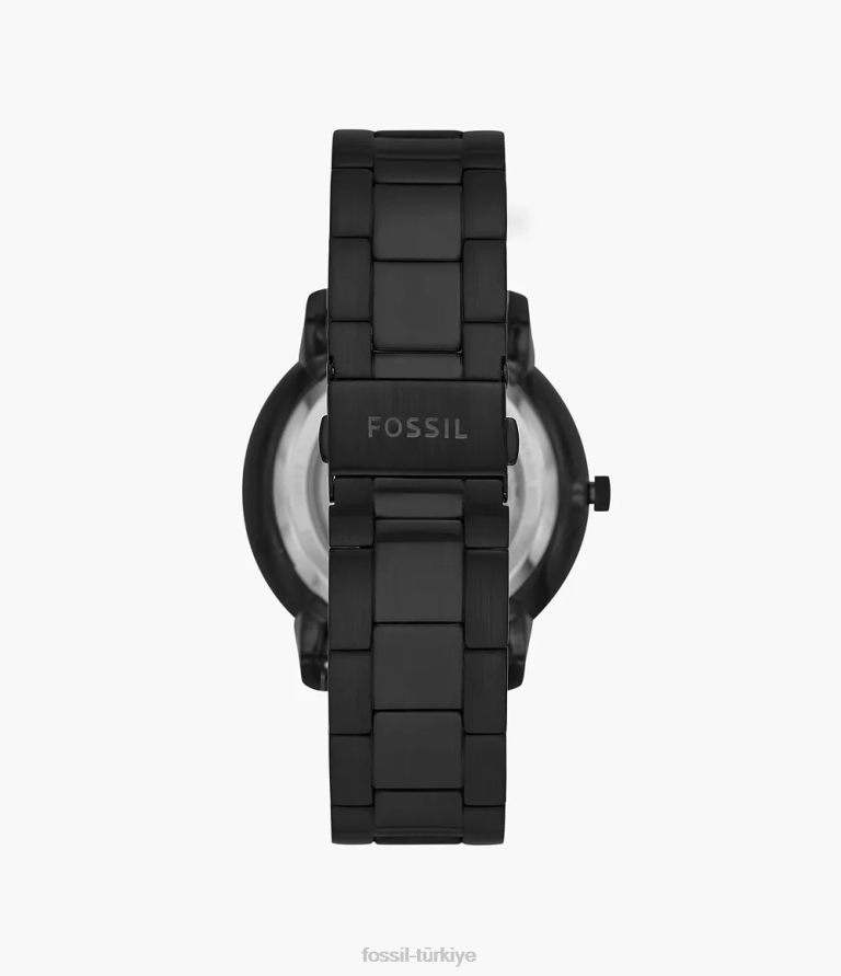 Fossil 6J041381 siyah nötra otomatik paslanmaz çelik saat kol saati erkekler
