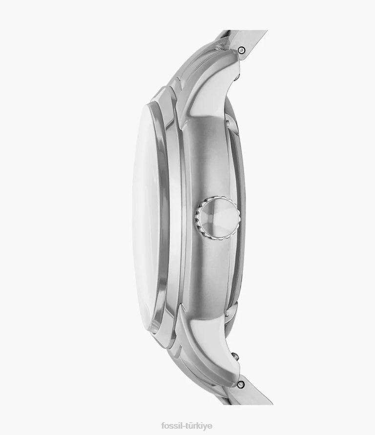 Fossil 6J041385 gümüş ton miras otomatik paslanmaz çelik saat kol saati erkekler