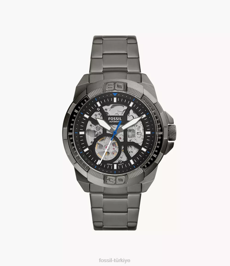 Fossil 6J041388 Sigara içmek bronson otomatik paslanmaz çelik saat kol saati erkekler