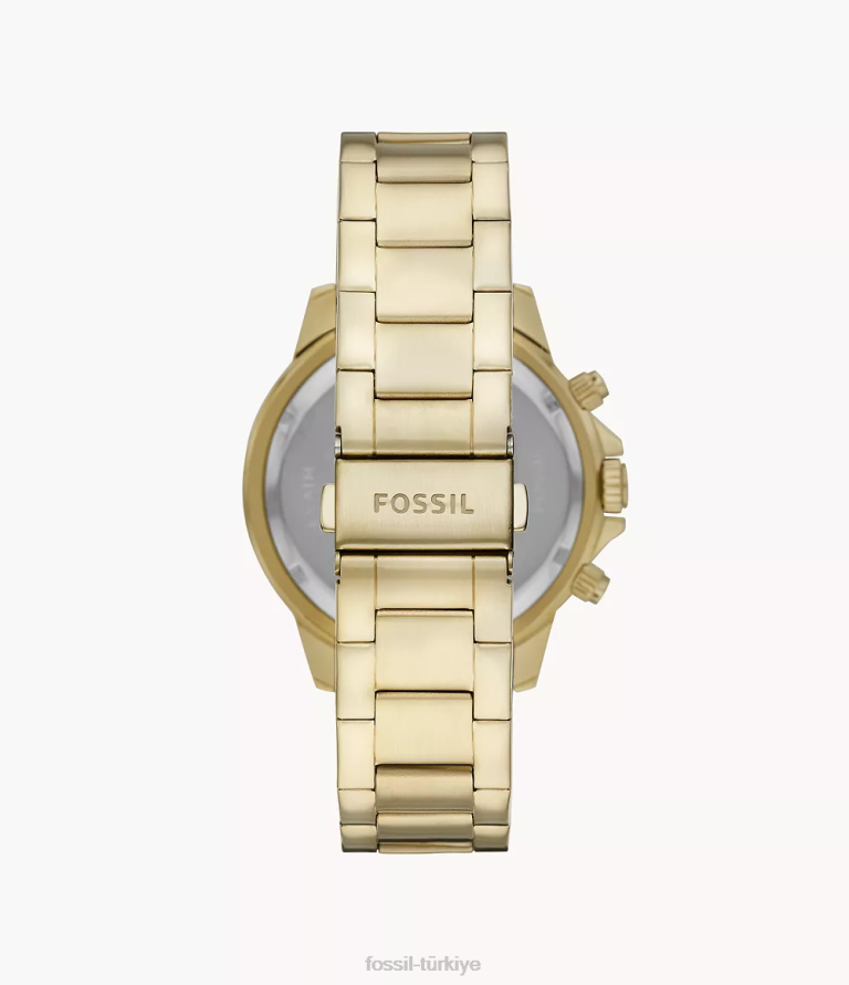 Fossil 6J041531 altın tonu bannon çok fonksiyonlu paslanmaz çelik saat kol saati erkekler