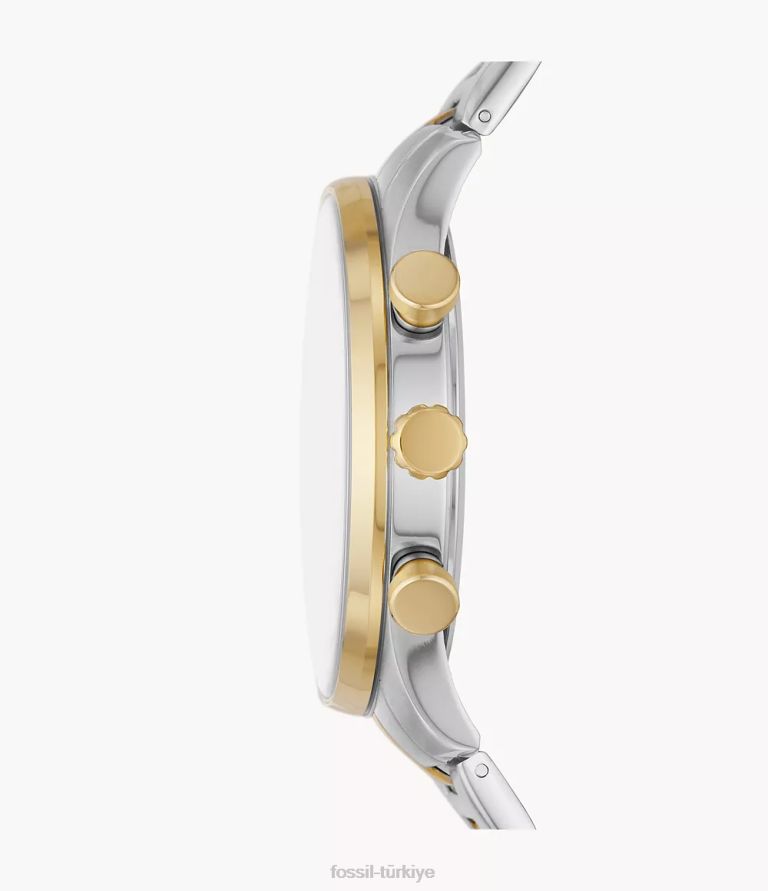 Fossil 6J041540 iki ton Sullivan çok fonksiyonlu paslanmaz çelik saat kol saati erkekler