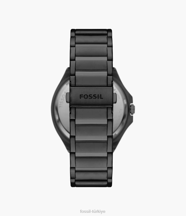 Fossil 6J041598 siyah evanston otomatik paslanmaz çelik saat kol saati erkekler