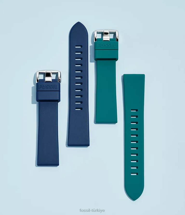 Fossil 6J041463 Donanma 20mm silikon kayış aksesuar erkekler