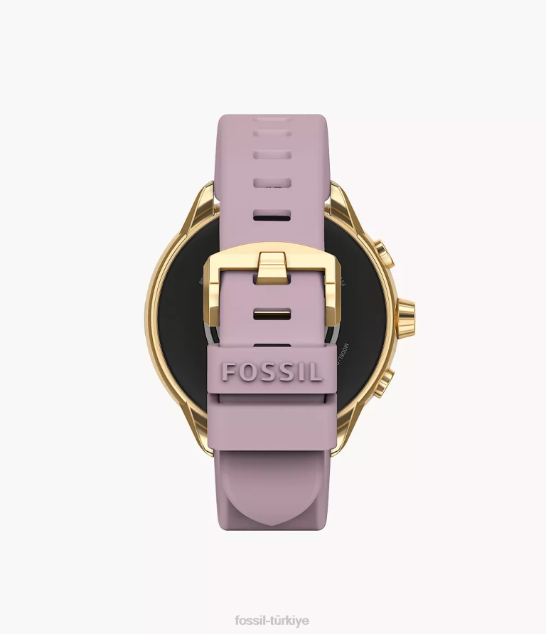 Fossil 6J0420 altın gen 6 wellness edition akıllı saat lila silikonu ve değiştirilebilir kayış ve tampon seti kol saati kadınlar