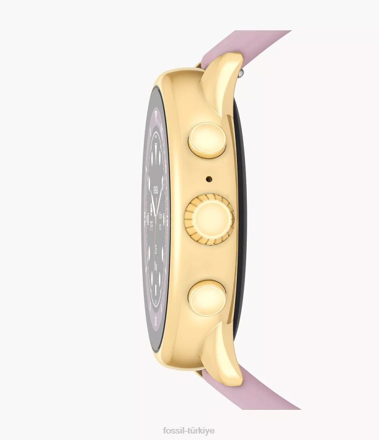 Fossil 6J0420 altın gen 6 wellness edition akıllı saat lila silikonu ve değiştirilebilir kayış ve tampon seti kol saati kadınlar
