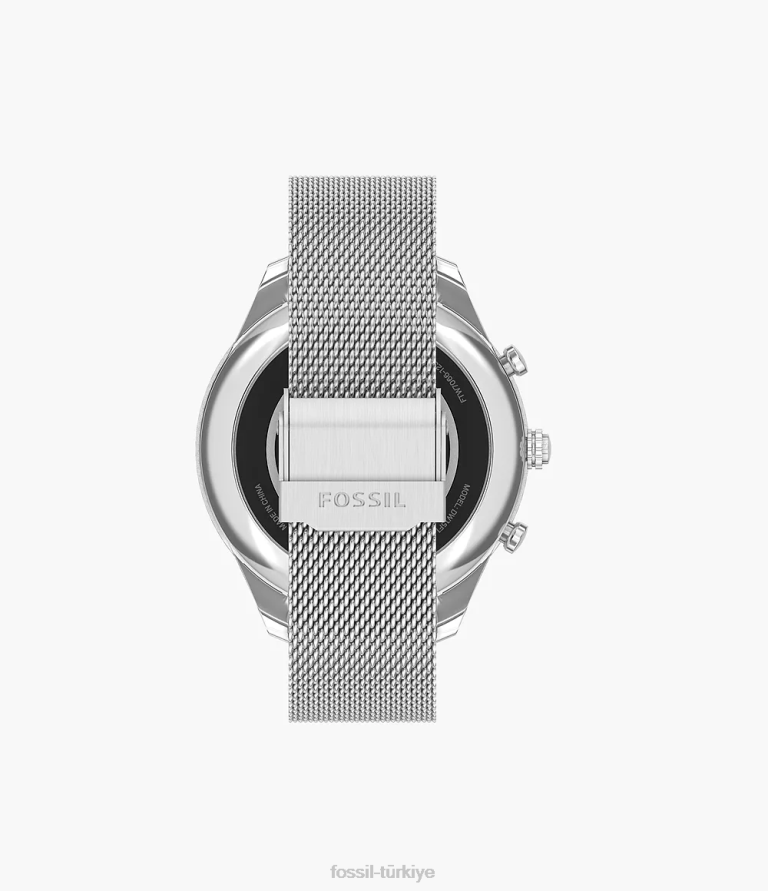 Fossil 6J04225 gümüş Stella gen 6 hibrit akıllı saat paslanmaz çelik hasır kol saati kadınlar