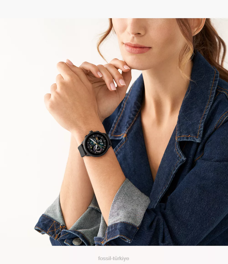 Fossil 6J043 siyah gen 6 wellness edition akıllı saat silikonu kol saati kadınlar