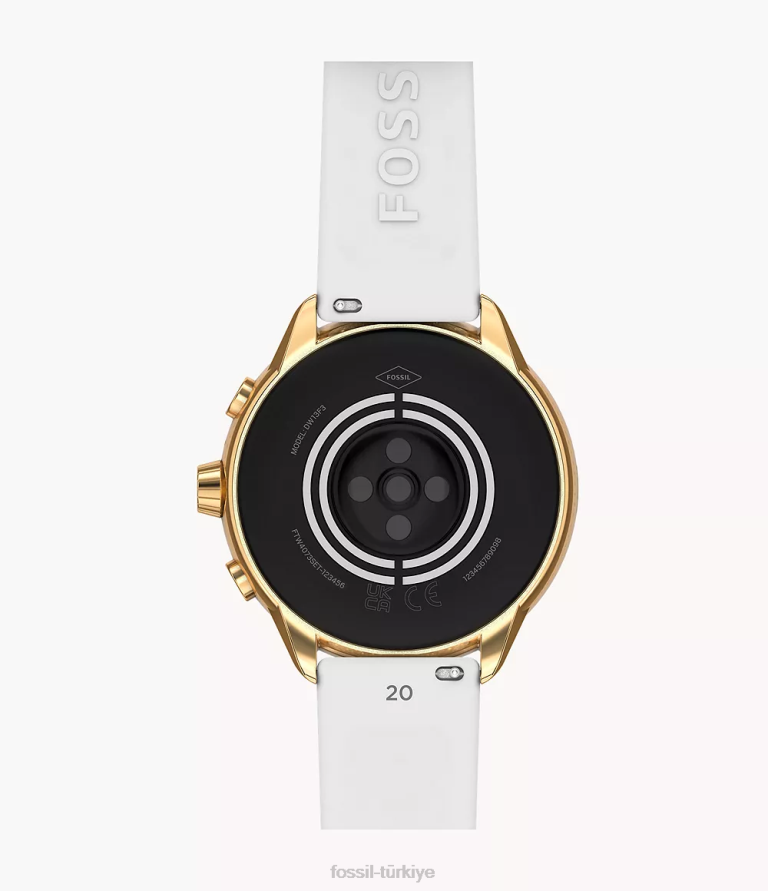Fossil 6J044 beyaz gen 6 wellness edition akıllı saat silikonu ve değiştirilebilir kayış ve tampon seti kol saati kadınlar