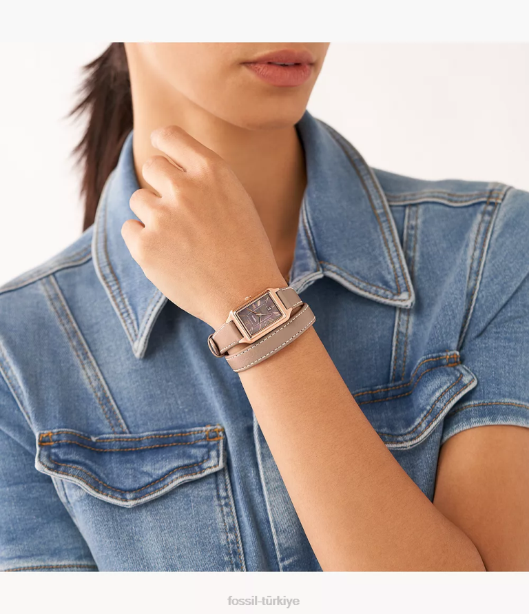 Fossil 6J04105 latte raquel üç ibreli tarih litehide deri saat kol saati kadınlar