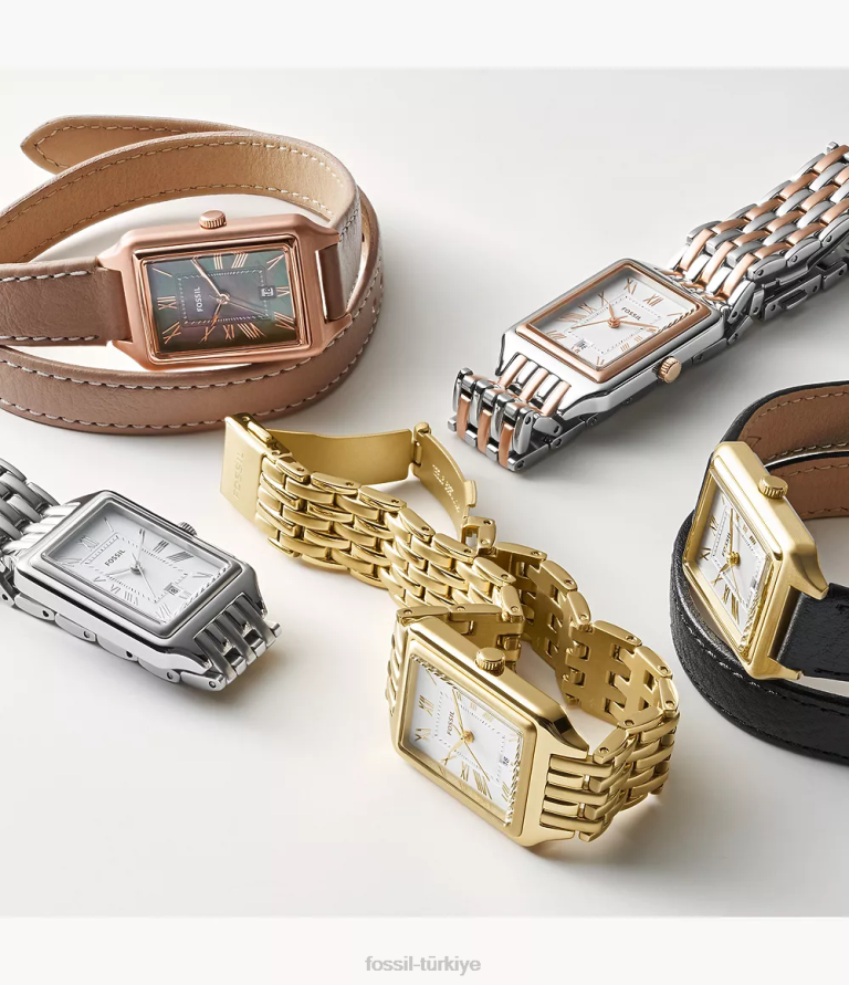 Fossil 6J04105 latte raquel üç ibreli tarih litehide deri saat kol saati kadınlar