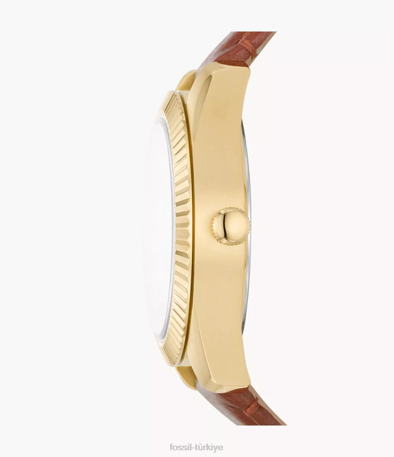 Fossil 6J04106 bronzluk kırmızı üç ibreli günlük tarih tarihi deri saat kol saati kadınlar