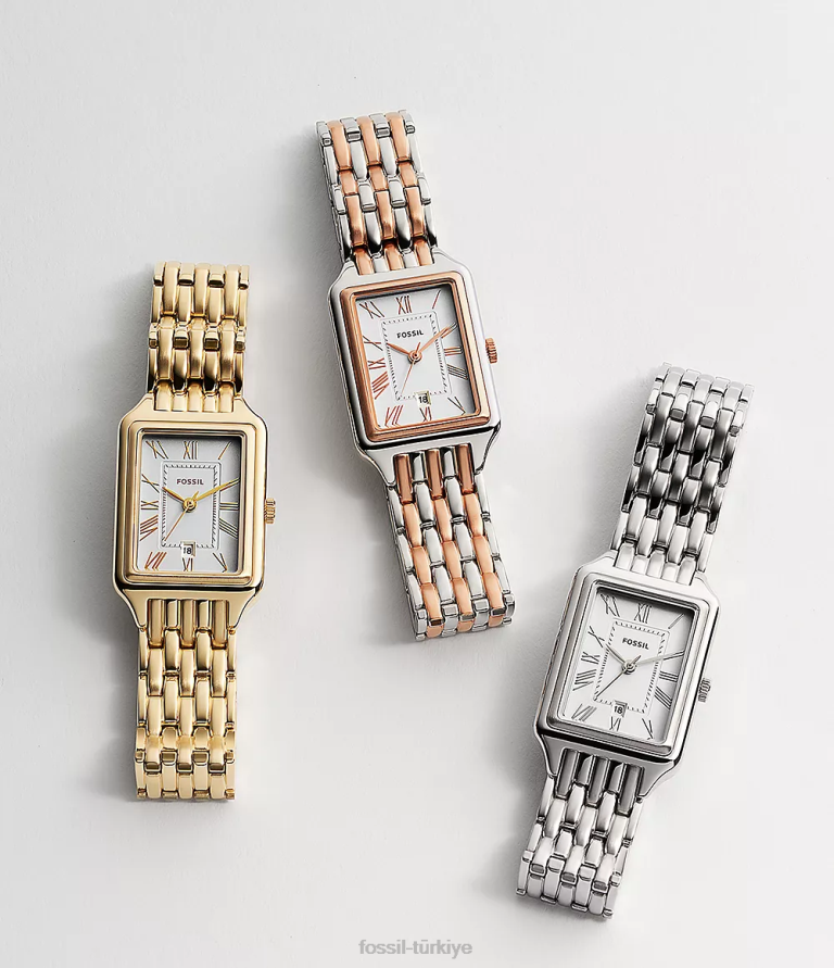 Fossil 6J04107 siyah raquel üç ibreli tarih litehide deri saat kol saati kadınlar