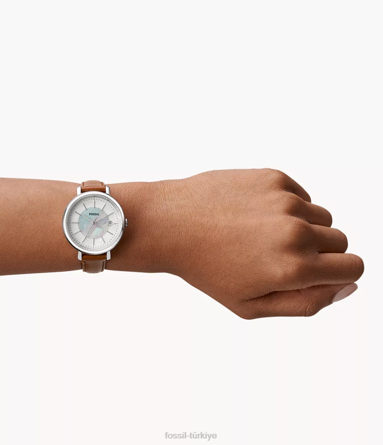 Fossil 6J04214 kahverengi jacqueline güneş enerjili litehide deri saat kol saati kadınlar